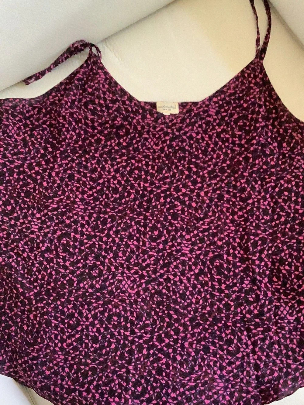 Wilfred Abstract Print Camisole in Pink & Black in 100% silk